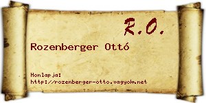 Rozenberger Ottó névjegykártya